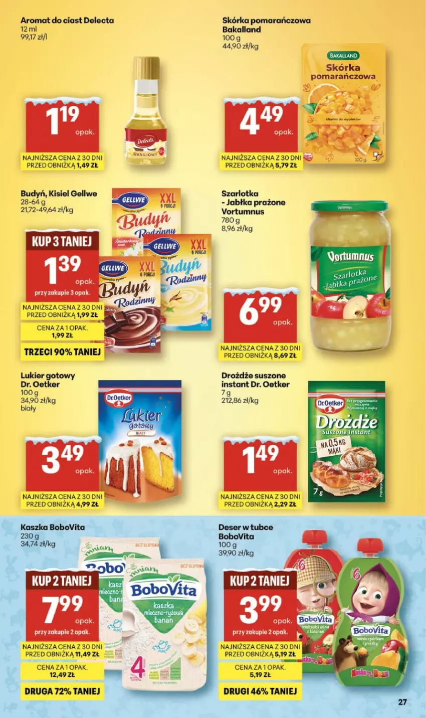 Gazetka promocyjna Delikatesy Centrum - Franczyza DC05 Czwartek - ważna 29.01 do 04.02.2026 - strona 27 - produkty: Bakalland, Budyń, Delecta, Dr. Oetker, Drożdże, Jabłka, Jabłka prażone, Kisiel, Szarlotka