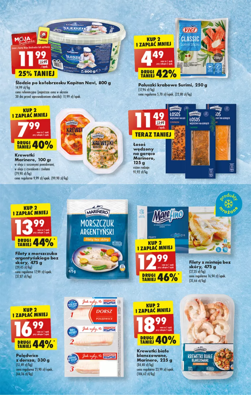 Gazetka promocyjna Biedronka - Gazetka - Biedronka.pl - ważna 09.01 do 14.01.2023 - strona 19 - produkty: Krewetki, Mintaj, Olej, Paluszki krabowe surimi, Ser, Surimi