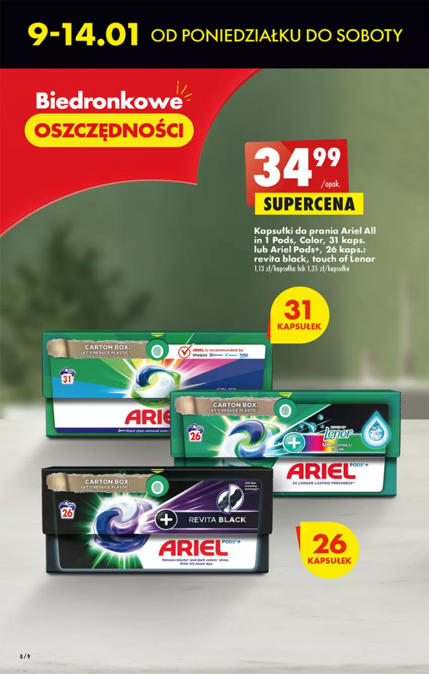 Gazetka promocyjna Biedronka - Gazetka - Biedronka.pl - ważna 09.01 do 14.01.2023 - strona 8 - produkty: Ariel, Dron, Kapsułki do prania