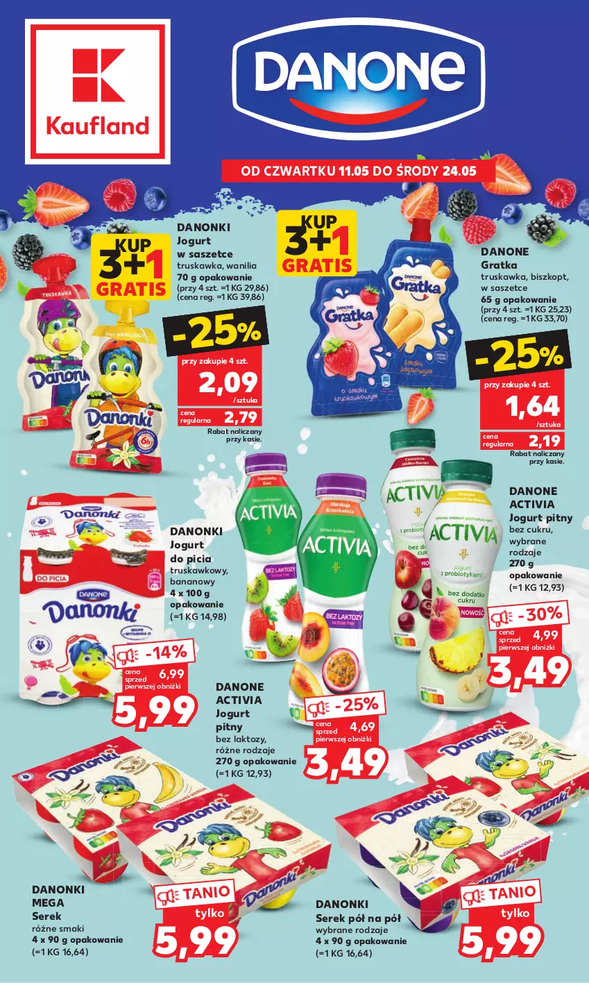 Gazetka promocyjna Kaufland - Kaufland - ważna 11.05 do 24.05.2023 - strona 1 - produkty: Activia, Danone, Danonki, Gra, Jogurt, Jogurt pitny, Ser, Serek