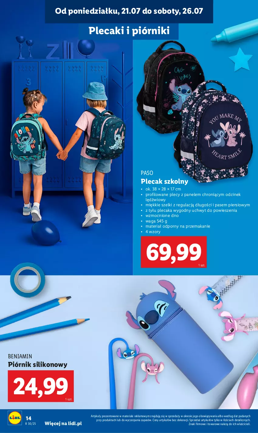 Gazetka promocyjna Lidl - KATALOG GOTOWI DO SZKOŁY - ważna 21.07 do 30.08.2025 - strona 16 - produkty: Piórnik, Plecak, Por, Waga