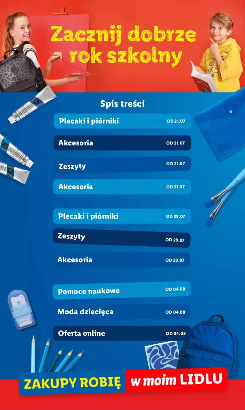 Gazetka promocyjna Lidl - KATALOG GOTOWI DO SZKOŁY - ważna 21.07 do 30.08.2025 - strona 2 - produkty: Dzieci, Moda, Piórnik, Plecak