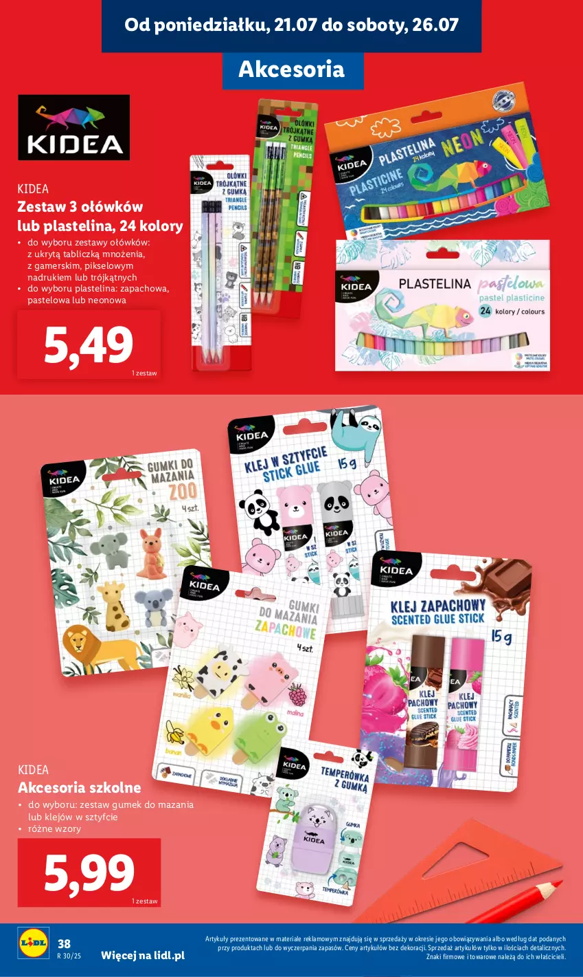Gazetka promocyjna Lidl - KATALOG GOTOWI DO SZKOŁY - ważna 21.07 do 30.08.2025 - strona 40 - produkty: Klej, Noż, Plastelina