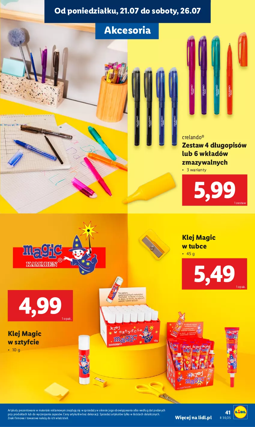 Gazetka promocyjna Lidl - KATALOG GOTOWI DO SZKOŁY - ważna 21.07 do 30.08.2025 - strona 43 - produkty: Długopis, Klej