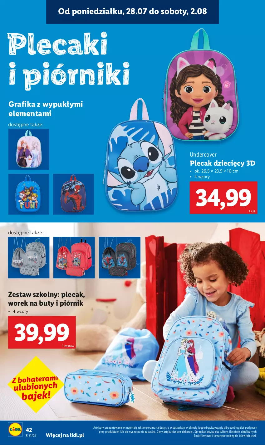 Gazetka promocyjna Lidl - KATALOG GOTOWI DO SZKOŁY - ważna 21.07 do 30.08.2025 - strona 44 - produkty: Buty, Dzieci, Gra, Grafika, Piórnik, Plecak