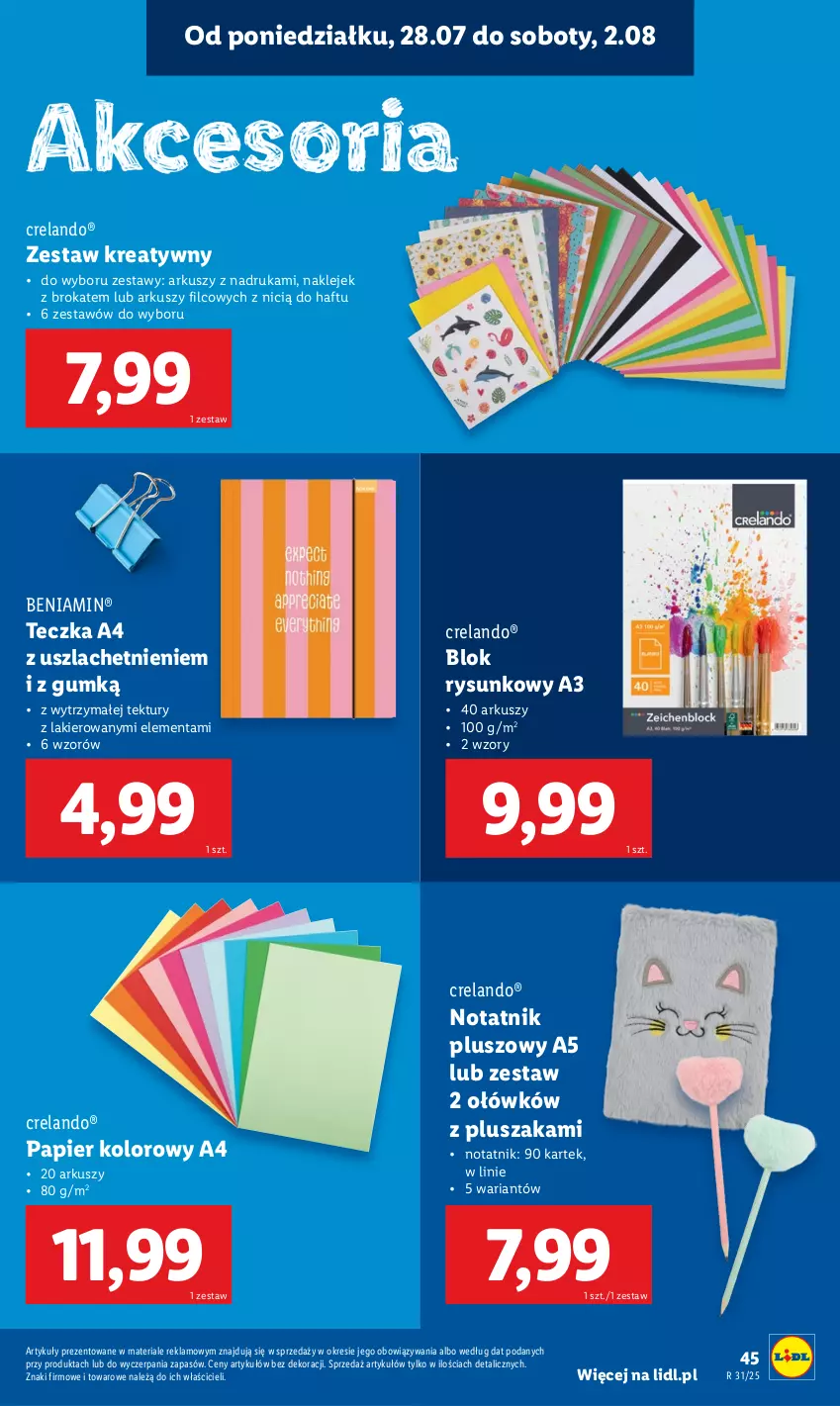 Gazetka promocyjna Lidl - KATALOG GOTOWI DO SZKOŁY - ważna 21.07 do 30.08.2025 - strona 47 - produkty: Klej, Lakier, Papier, Pluszak