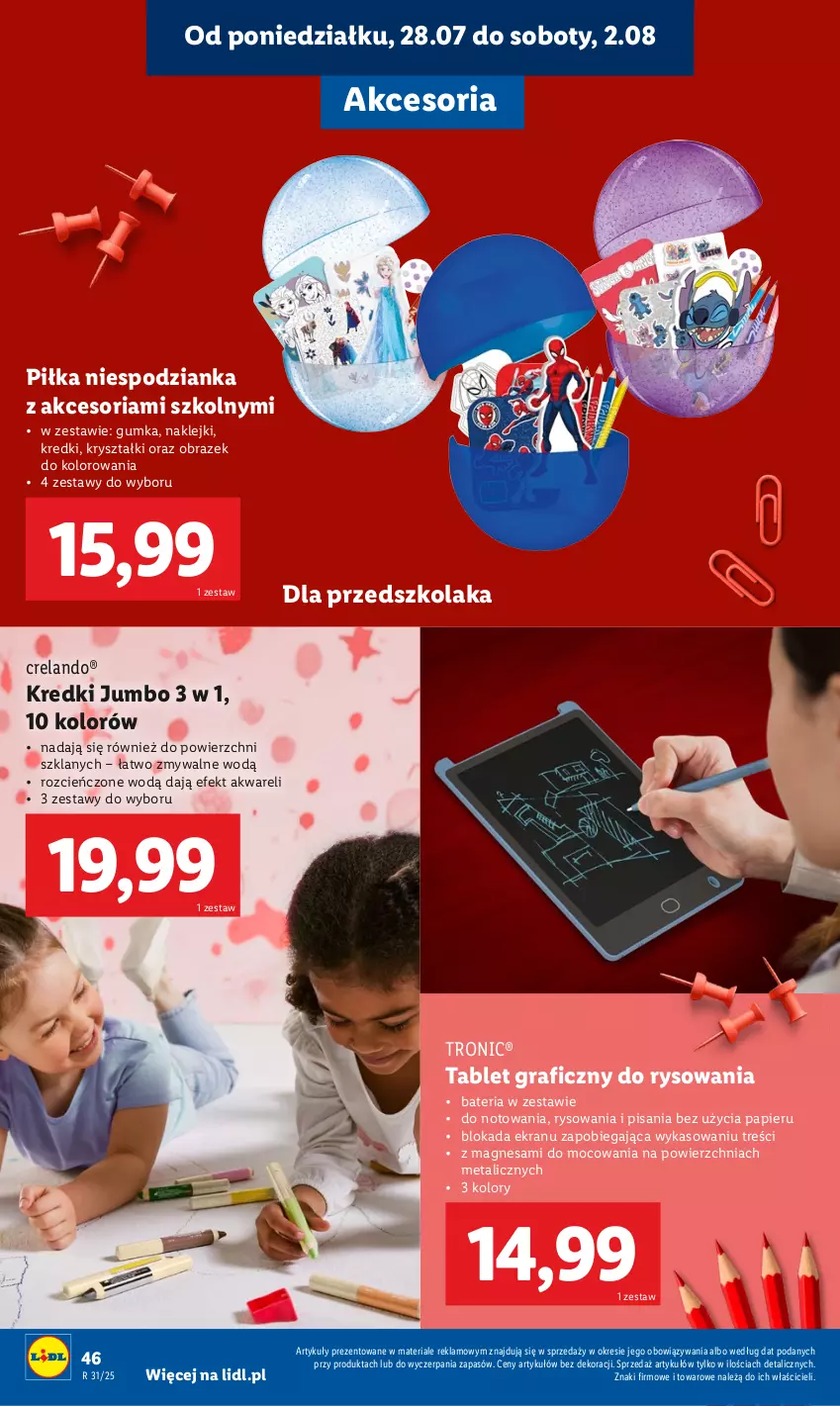 Gazetka promocyjna Lidl - KATALOG GOTOWI DO SZKOŁY - ważna 21.07 do 30.08.2025 - strona 48 - produkty: Bateria, Cień, Gra, Klej, Obraz, Papier, Tablet