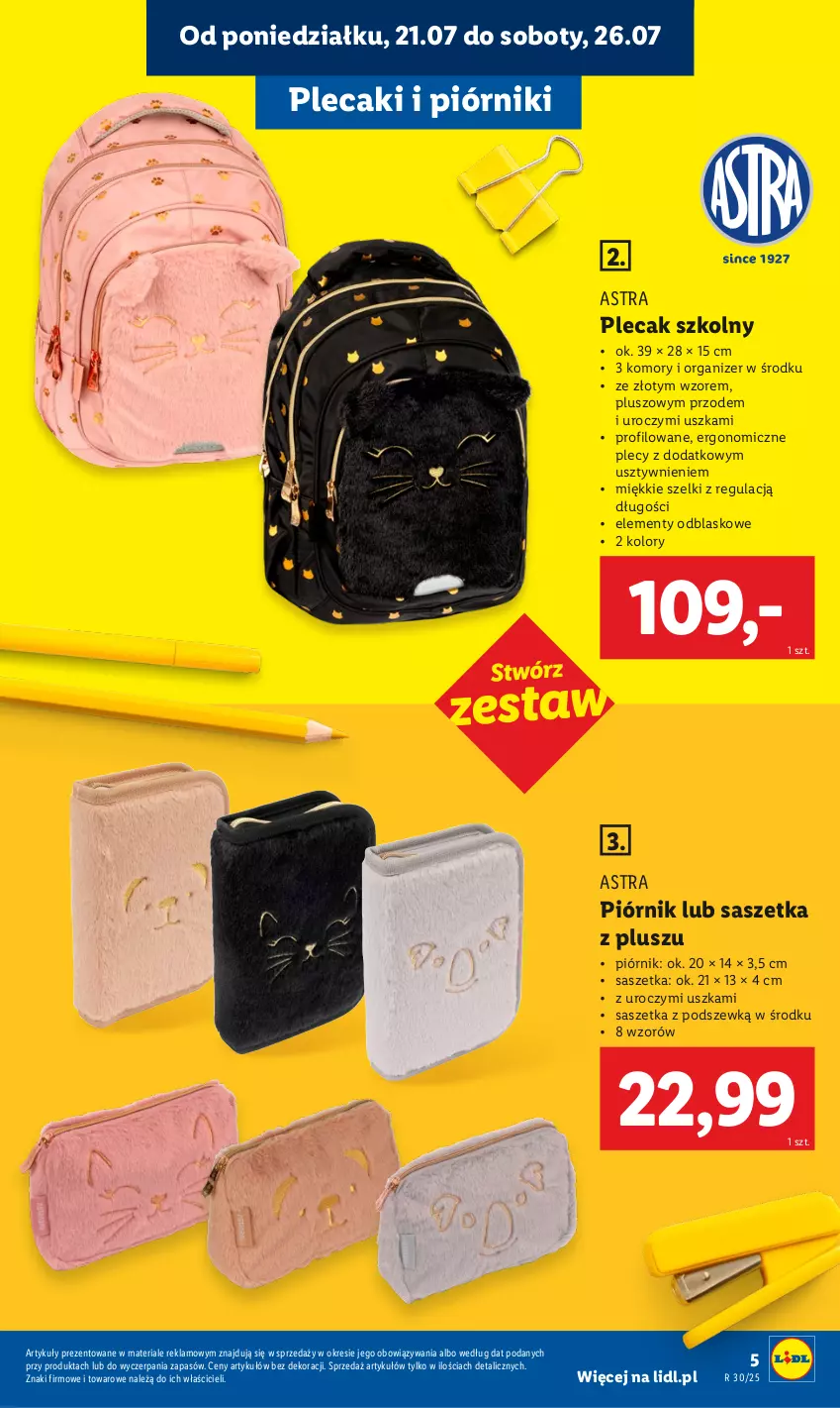 Gazetka promocyjna Lidl - KATALOG GOTOWI DO SZKOŁY - ważna 21.07 do 30.08.2025 - strona 7 - produkty: Organizer, Piórnik, Plecak