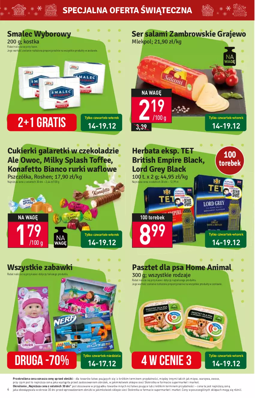 Gazetka promocyjna Stokrotka - Market - ważna 14.12 do 20.12.2023 - strona 4 - produkty: Cukier, Cukierki, Gala, Galaretki, Gra, HP, Mięso, Owoce, Por, Warzywa