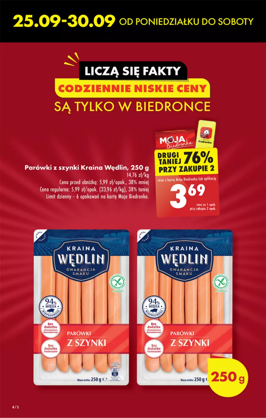 Gazetka promocyjna Biedronka - Od czwartku - ważna 28.09 do 04.10.2023 - strona 4 - produkty: Dron, Parówki, Parówki z szynki