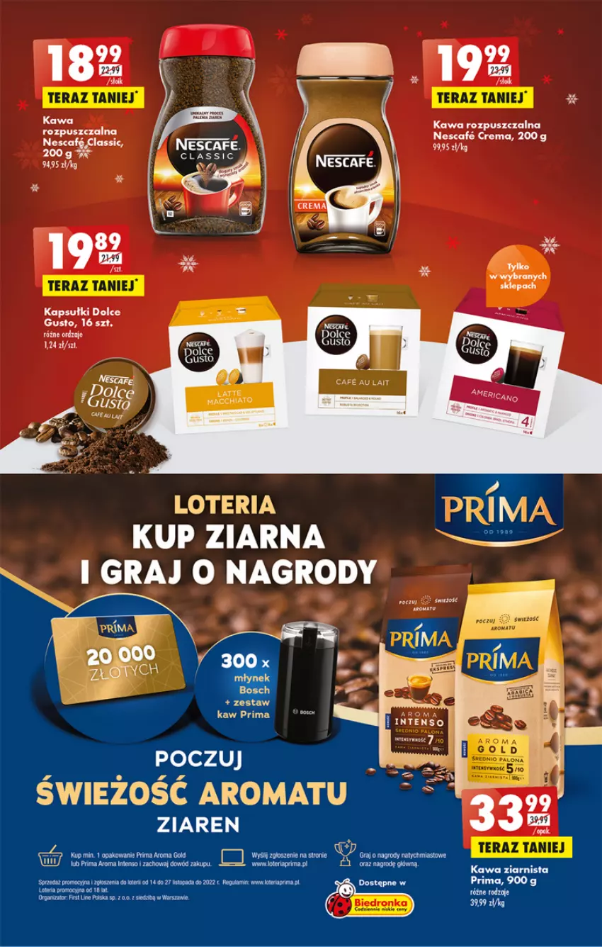 Gazetka promocyjna Biedronka - W tym tygodniu  P - ważna 21.11 do 26.11.2022 - strona 41 - produkty: Bosch, Dolce Gusto, Dron, Fa, Gra, Kawa, Kawa ziarnista, Młynek, Prima, Tera