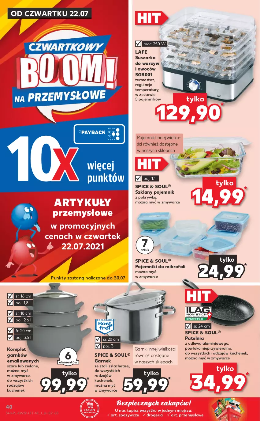 Gazetka promocyjna Kaufland - OFERTA TYGODNIA - ważna 22.07 do 28.07.2021 - strona 40 - produkty: Fa, Garnek, Patelnia, Piec, Pojemnik, Suszarka, Termos