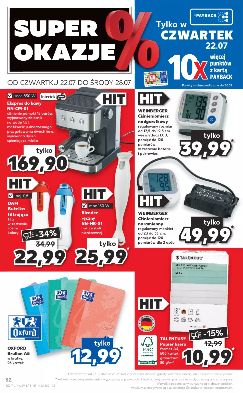 Gazetka promocyjna Kaufland - OFERTA TYGODNIA - ważna 22.07 do 28.07.2021 - strona 52 - produkty: Blender, Blender ręczny, Ciśnieniomierz, Gra, Lion, Mleko, Papier, Pokrowiec, Rama, Ser