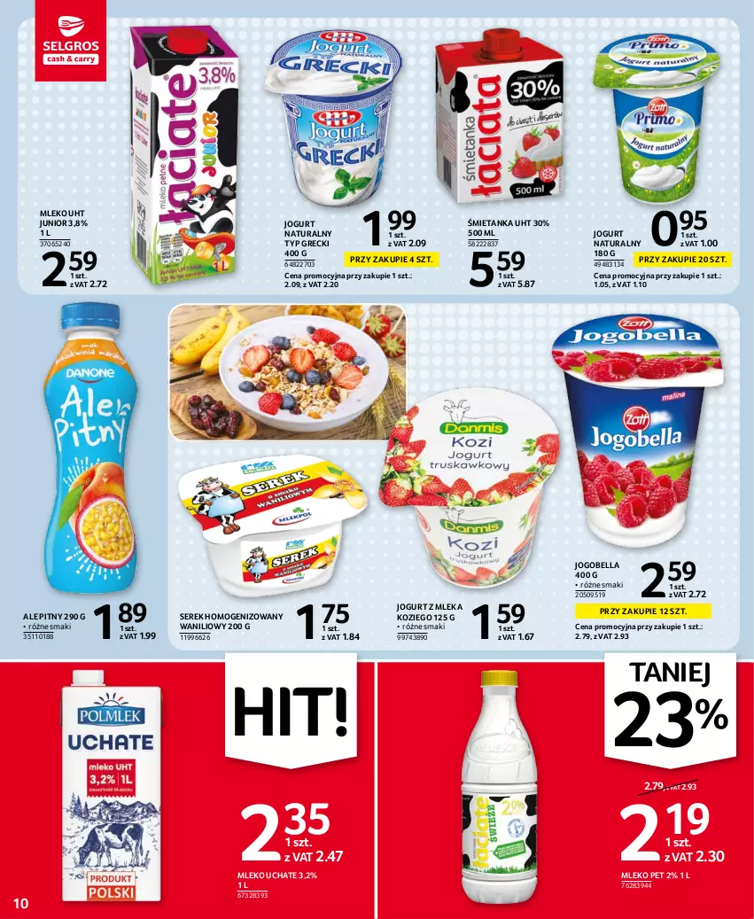 Gazetka promocyjna Selgros - Oferta spożywcza - ważna 02.09 do 15.09.2021 - strona 10 - produkty: Bell, Bella, Jogobella, Jogurt, Jogurt naturalny, Mleko, Ser, Serek, Serek homogenizowany