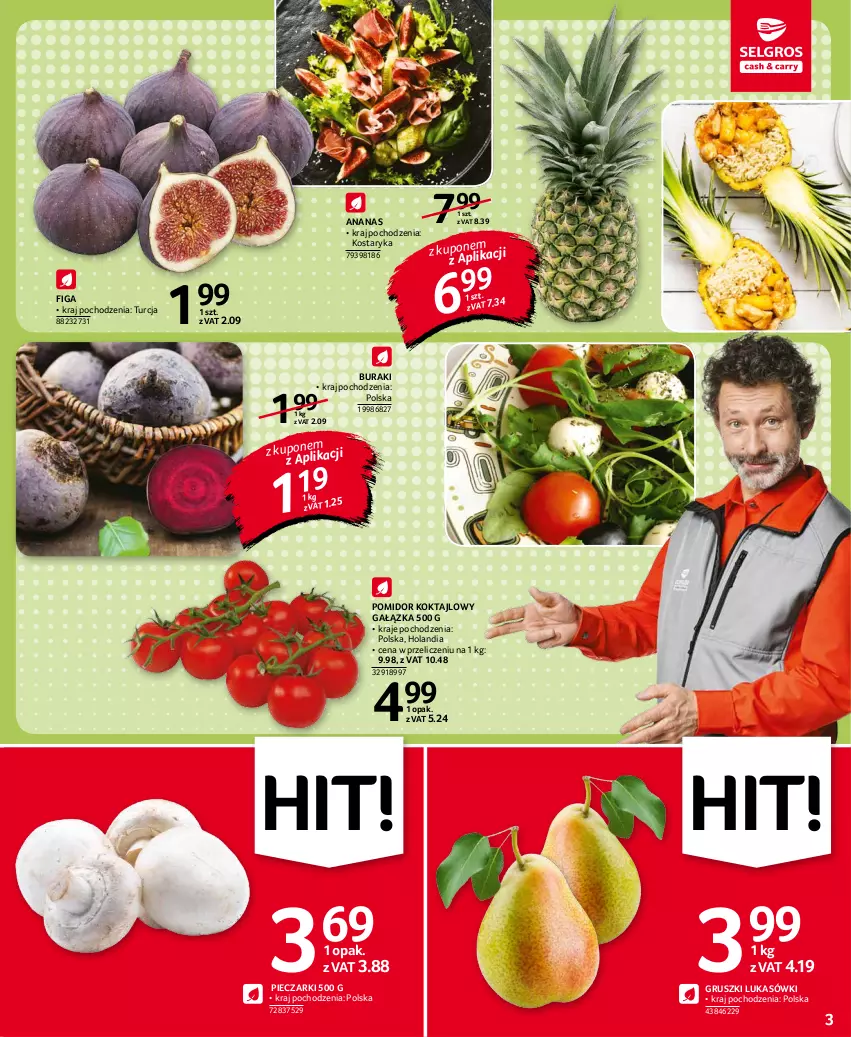 Gazetka promocyjna Selgros - Oferta spożywcza - ważna 02.09 do 15.09.2021 - strona 3 - produkty: Ananas, Buraki, Gruszki, Piec