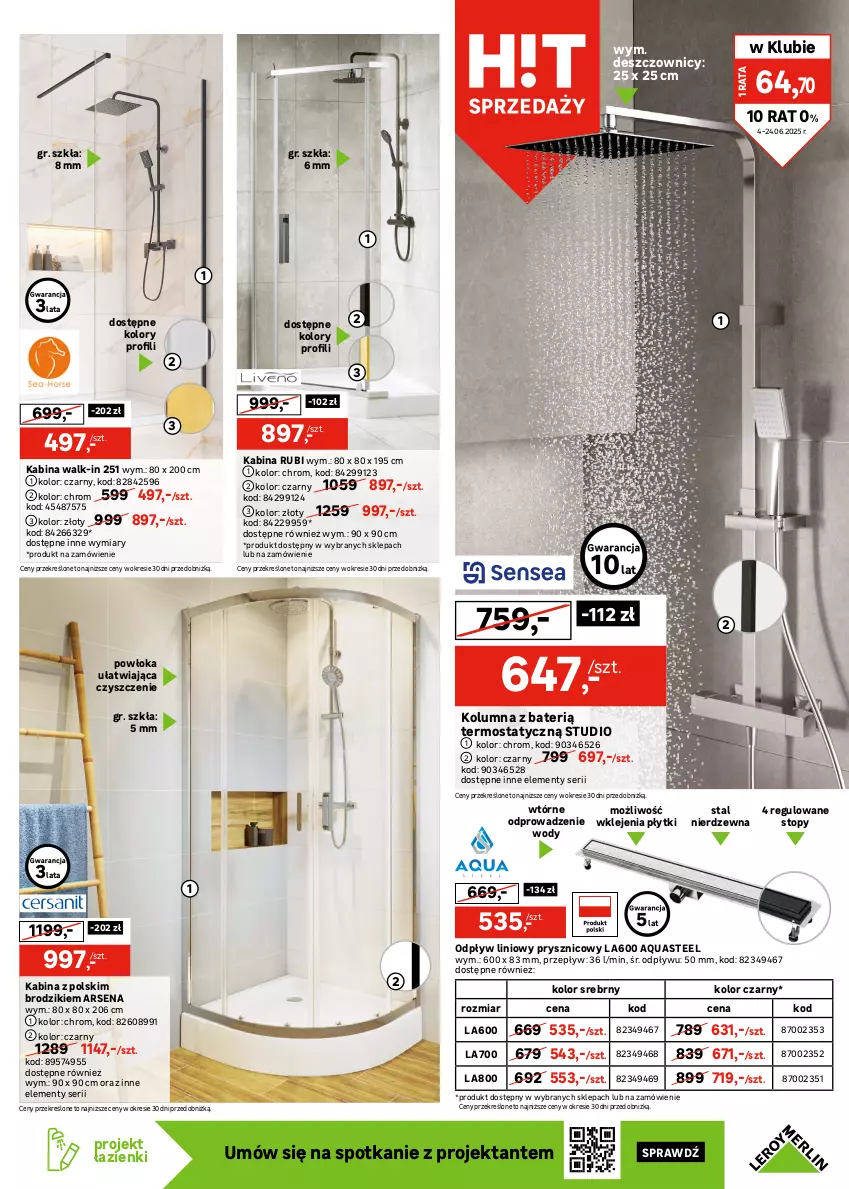 Gazetka promocyjna Leroy Merlin - Gazetka Leroy Merlin - ważna 04.06 do 24.06.2025 - strona 19 - produkty: Brodzik, Dozownik, Klej, Korpusy, Kubek, Lakier, Lustro, Mydelniczka, Pojemnik, Ser, Słupek, Szafka, Szafka pod umywalkę, Szczotka, Termos, Top, Umywalka