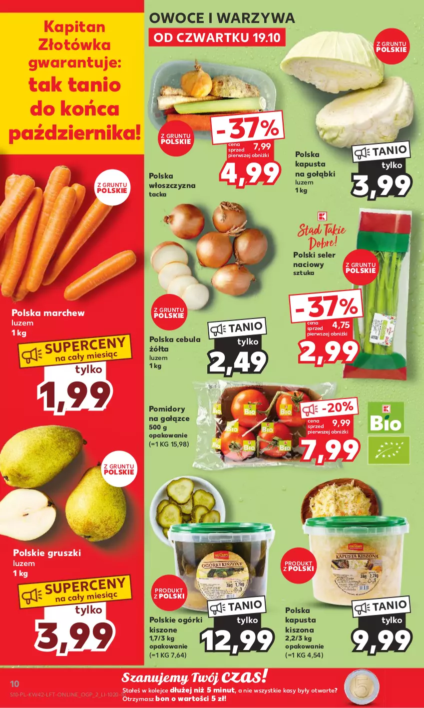 Gazetka promocyjna Kaufland - Gazetka tygodnia - ważna 19.10 do 25.10.2023 - strona 10 - produkty: Cebula, Grunt, Gruszki, Olej, Owoce, Pomidory, Seler naciowy, Warzywa