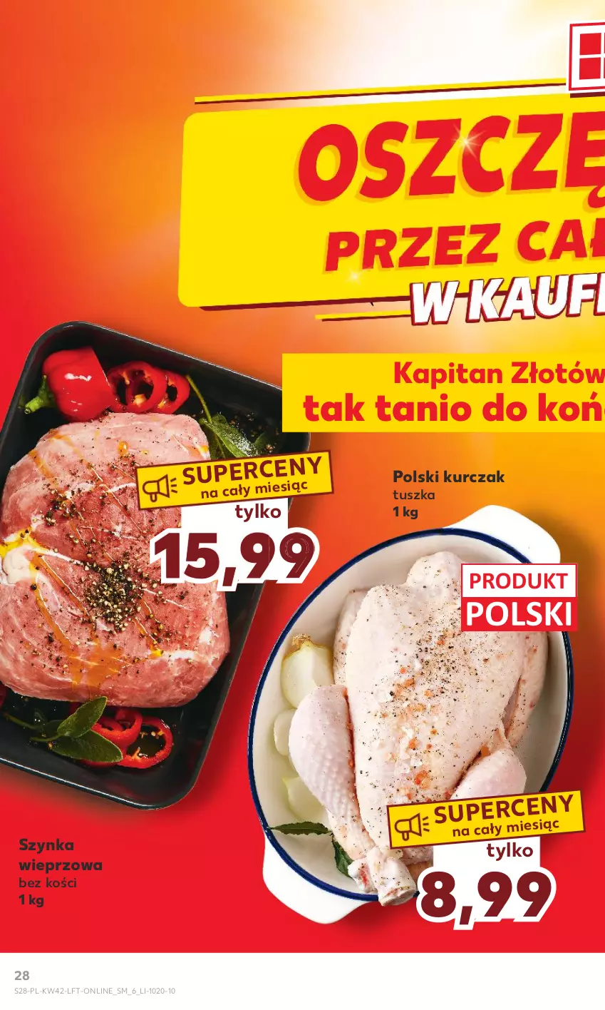 Gazetka promocyjna Kaufland - Gazetka tygodnia - ważna 19.10 do 25.10.2023 - strona 28 - produkty: Kurczak, Szynka, Szynka wieprzowa, Tusz