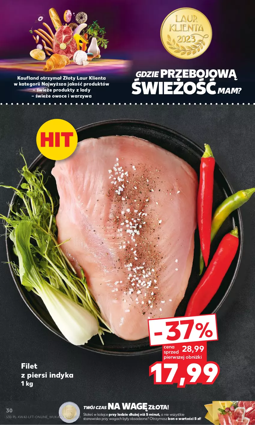 Gazetka promocyjna Kaufland - Gazetka tygodnia - ważna 19.10 do 25.10.2023 - strona 30 - produkty: Filet z piersi indyka, Laur, Olej, Owoce, Waga, Warzywa