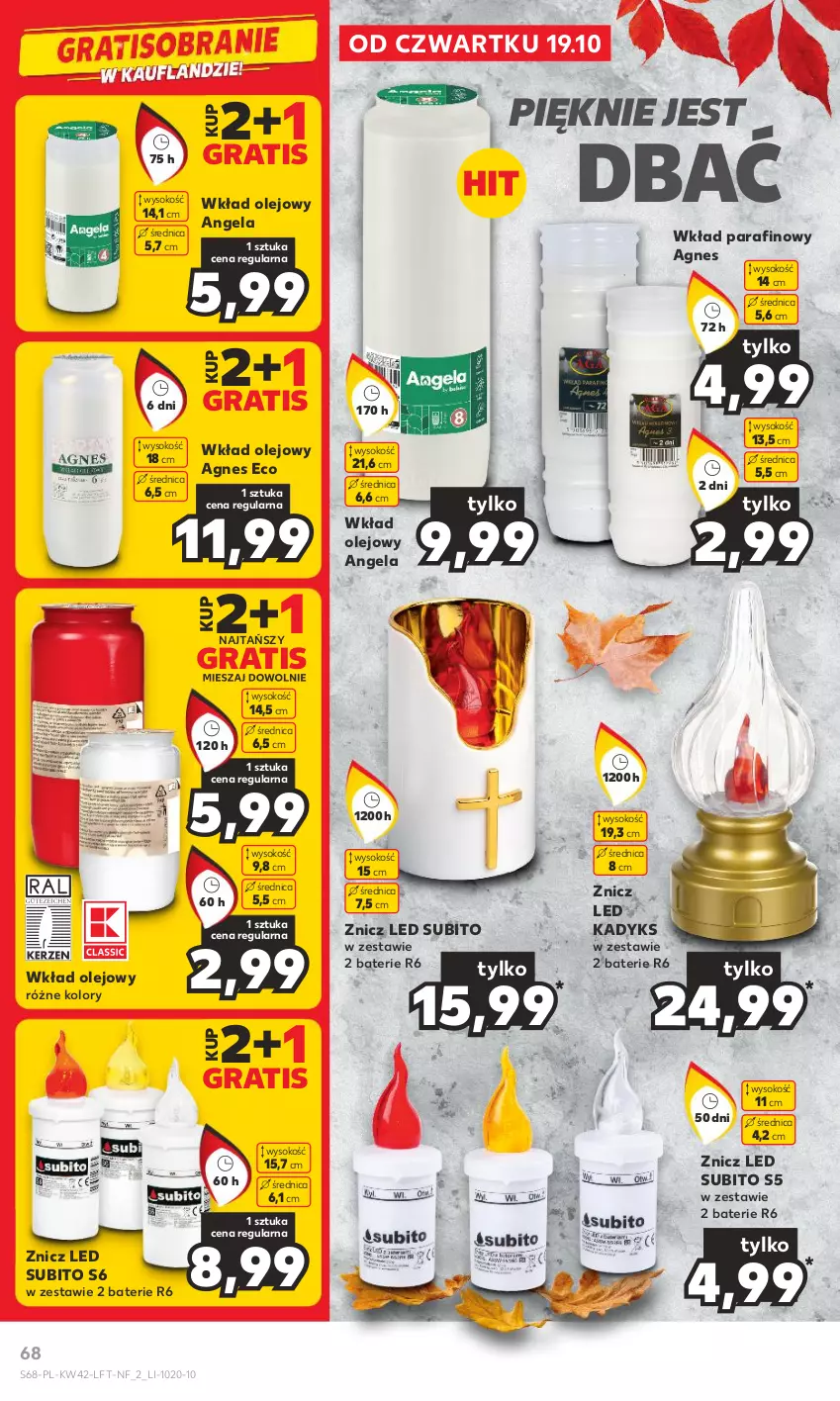 Gazetka promocyjna Kaufland - Gazetka tygodnia - ważna 19.10 do 25.10.2023 - strona 68 - produkty: Gra, Olej, Sok, Wkład olejowy, Znicz