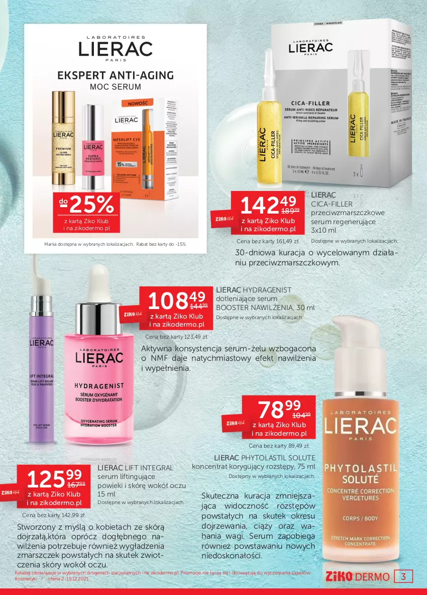 Gazetka promocyjna Ziko - 2-15.12 - ważna 02.12 do 15.12.2021 - strona 3 - produkty: Booster, Gra, Lierac, Mars, Phyto, Rum, Ser, Serum, Wagi