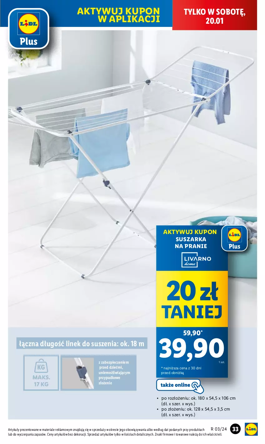 Gazetka promocyjna Lidl - GAZETKA - ważna 15.01 do 20.01.2024 - strona 39 - produkty: Piec, Suszarka, Suszarka na pranie