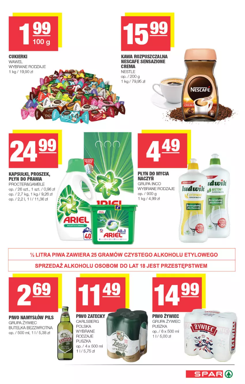 Gazetka promocyjna Spar - Eurospar - ważna 01.09 do 07.09.2021 - strona 11 - produkty: Carlsberg, Cukier, Cukierki, Gra, Kawa, Kawa rozpuszczalna, Namysłów, Piwa, Piwo, Płyn do mycia, Płyn do prania, Wawel