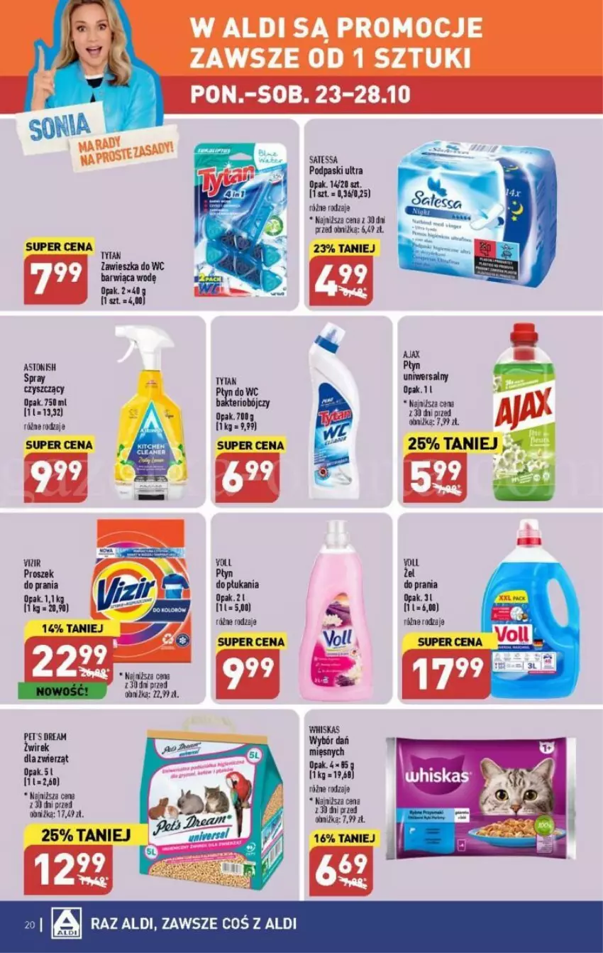 Gazetka promocyjna Aldi - ważna 23.10 do 28.10.2023 - strona 13 - produkty: Płyn do wc, Podpaski, Tytan, Zawieszka do wc