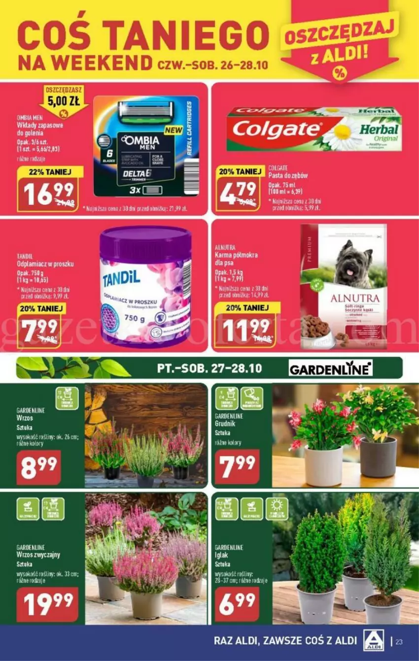 Gazetka promocyjna Aldi - ważna 23.10 do 28.10.2023 - strona 16 - produkty: Artur, Colgate, LG, Odplamiacz, Sok