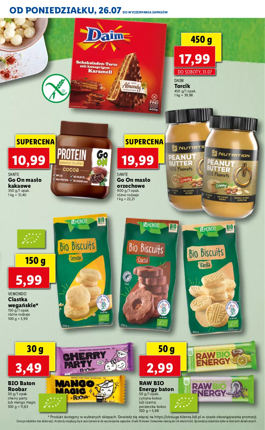 Gazetka promocyjna Lidl - KATALOG VEMONDO - ważna 26.07 do 30.07.2021 - strona 17 - produkty: Baton, Ciastka, Kakao, Kokos, Mango, Masło, Masło orzechowe, Por, Sante