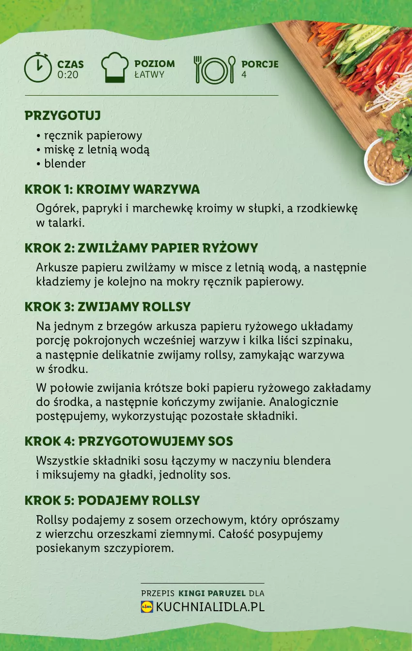 Gazetka promocyjna Lidl - KATALOG VEMONDO - ważna 26.07 do 30.07.2021 - strona 19 - produkty: Blender, Kuchnia, Ogórek, Olej, Papier, Papier ryżowy, Por, Ręcznik, Ryż, Sos, Szpinak, Warzywa