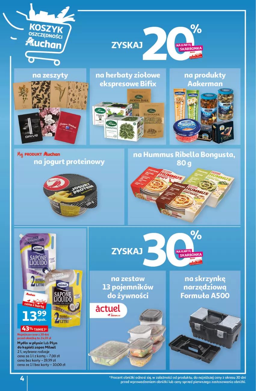 Gazetka promocyjna Auchan - Gazetka MAXI rewelacje! Hipermarket Auchan - ważna 14.09 do 20.09.2023 - strona 4 - produkty: Mydło, Mydło w płynie, Płyn do kąpieli