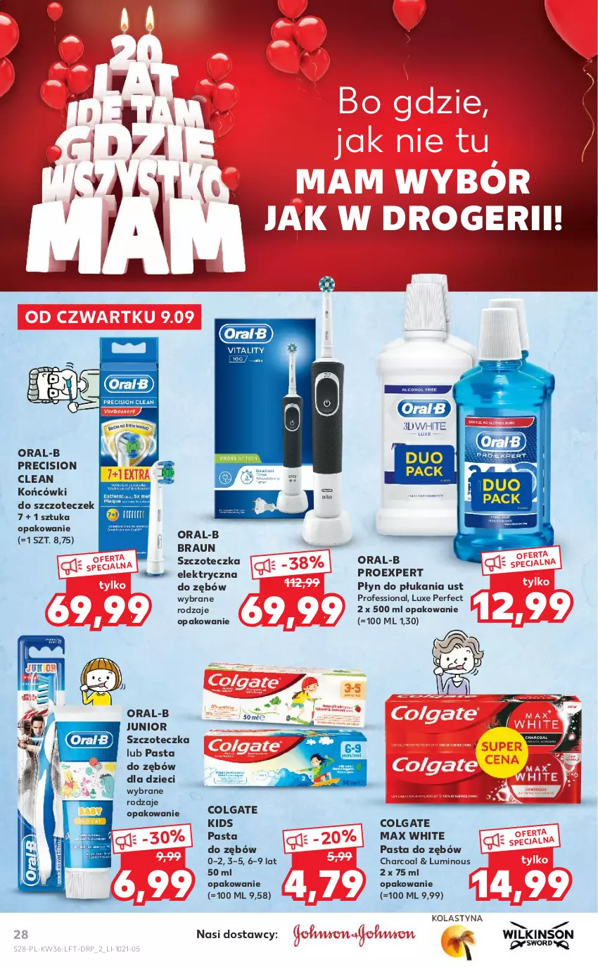 Gazetka promocyjna Kaufland - OFERTA TYGODNIA - ważna 09.09 do 15.09.2021 - strona 28 - produkty: Braun, Colgate, Dzieci, LG, Pasta do zębów, Płyn do płukania, Szczoteczka