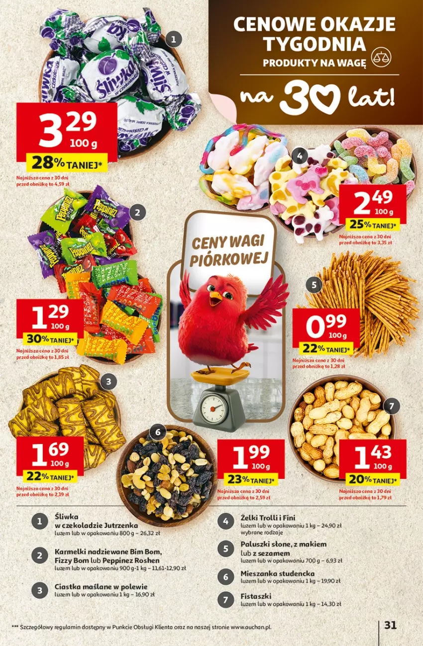 Gazetka promocyjna Auchan - Gazetka 30 Lat Hipermarket Auchan - ważna 05.03 do 11.03.2026 - strona 31 - produkty: Ciastka, Jutrzenka, Mieszanka studencka, Sezam