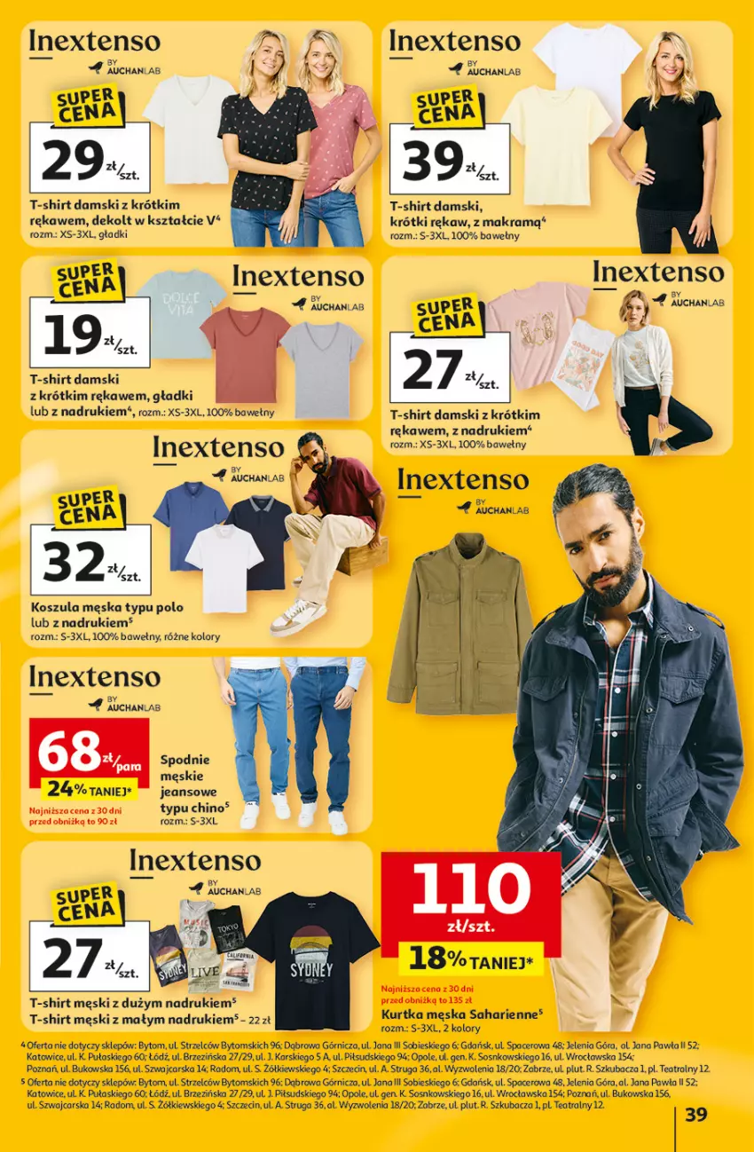 Gazetka promocyjna Auchan - Gazetka 30 Lat Hipermarket Auchan - ważna 05.03 do 11.03.2026 - strona 39 - produkty: Acer, Cars, Kosz, Koszula, Kurtka, Sos, Spodnie, T-shirt