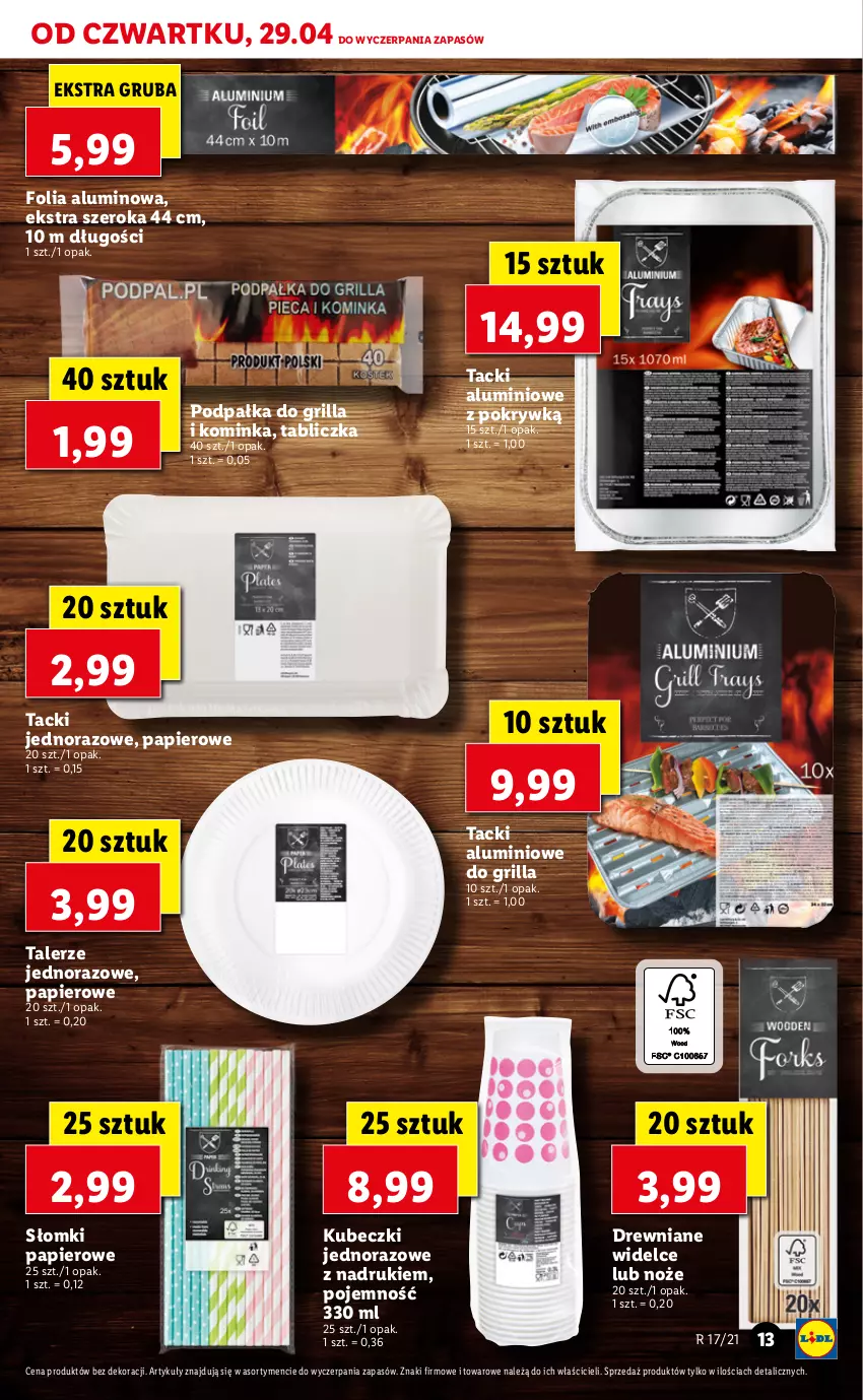 Gazetka promocyjna Lidl - GAZETKA - ważna 29.04 do 30.04.2021 - strona 13 - produkty: Grill, Inka, Noż, Papier, Talerz