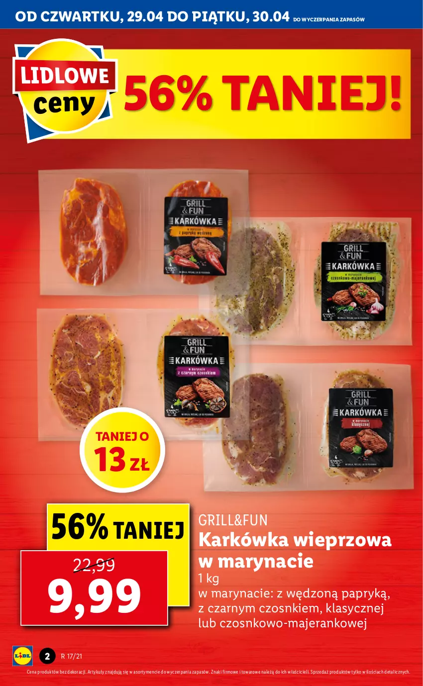 Gazetka promocyjna Lidl - GAZETKA - ważna 29.04 do 30.04.2021 - strona 2 - produkty: Grill, Karkówka wieprzowa