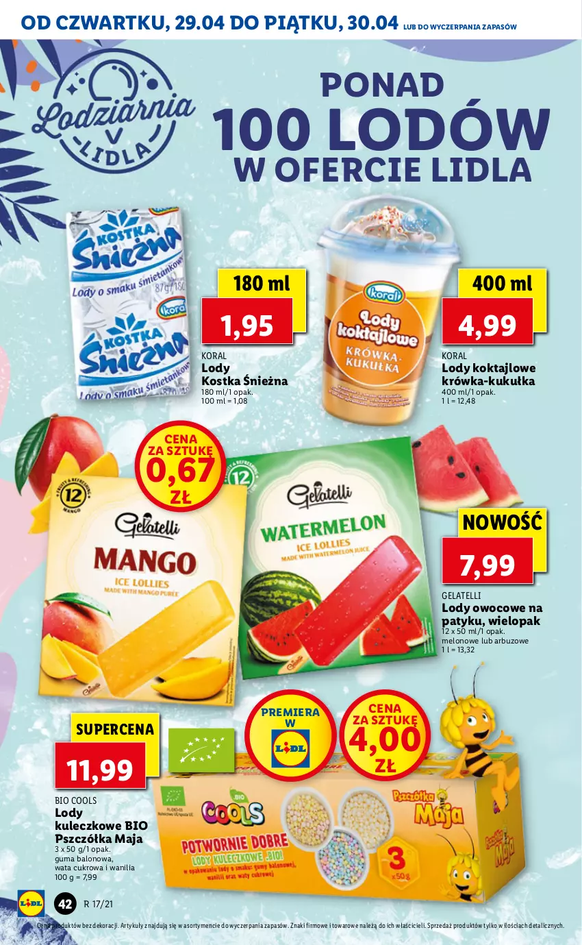 Gazetka promocyjna Lidl - GAZETKA - ważna 29.04 do 30.04.2021 - strona 42 - produkty: Arbuz, Lody, Melon, Wata cukrowa