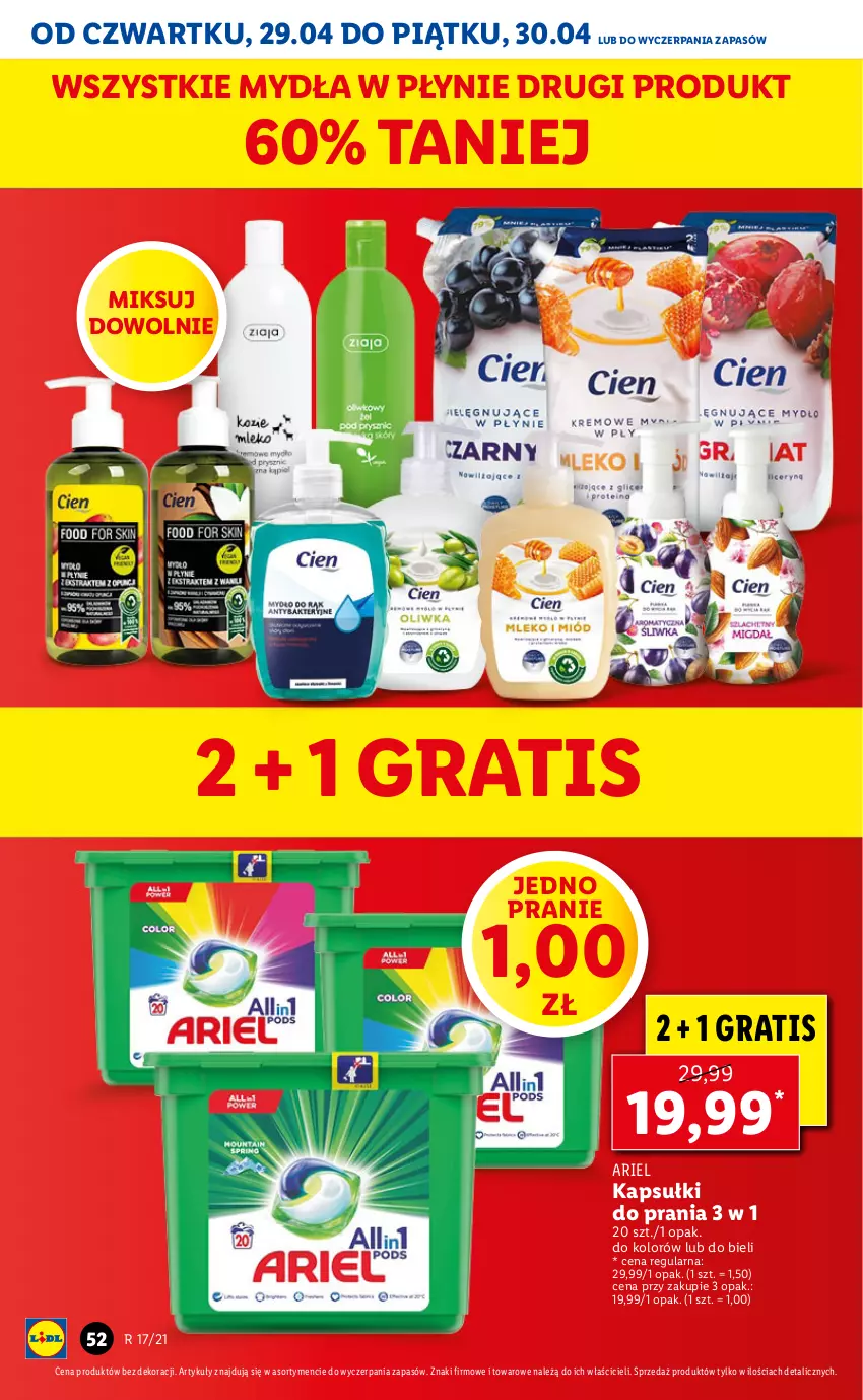 Gazetka promocyjna Lidl - GAZETKA - ważna 29.04 do 30.04.2021 - strona 52 - produkty: Ariel, Gra, Kapsułki do prania