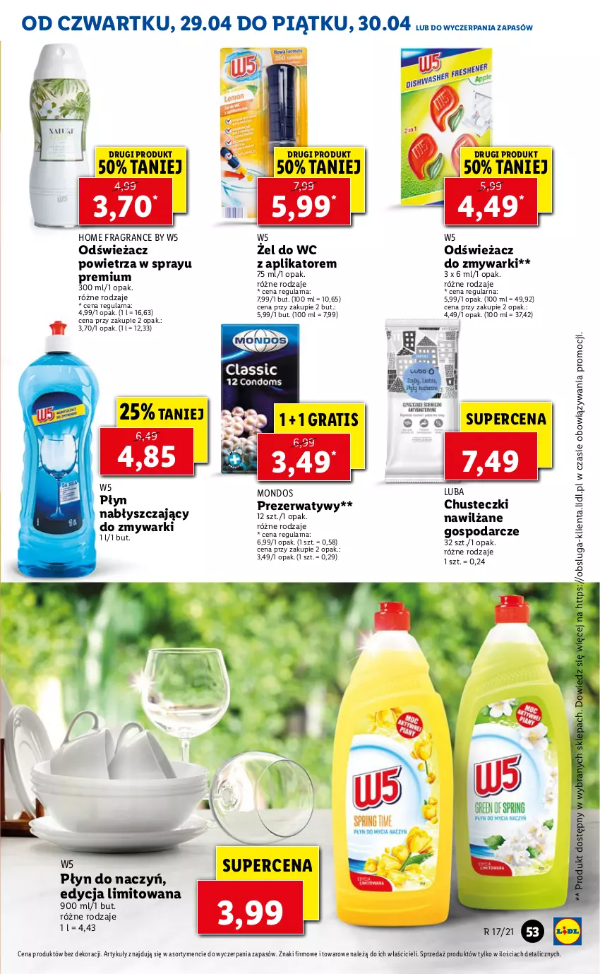 Gazetka promocyjna Lidl - GAZETKA - ważna 29.04 do 30.04.2021 - strona 53 - produkty: Chusteczki, Gra, Odświeżacz do zmywarki, Odświeżacz powietrza, Płyn nabłyszczający, Prezerwatyw, Zmywarki