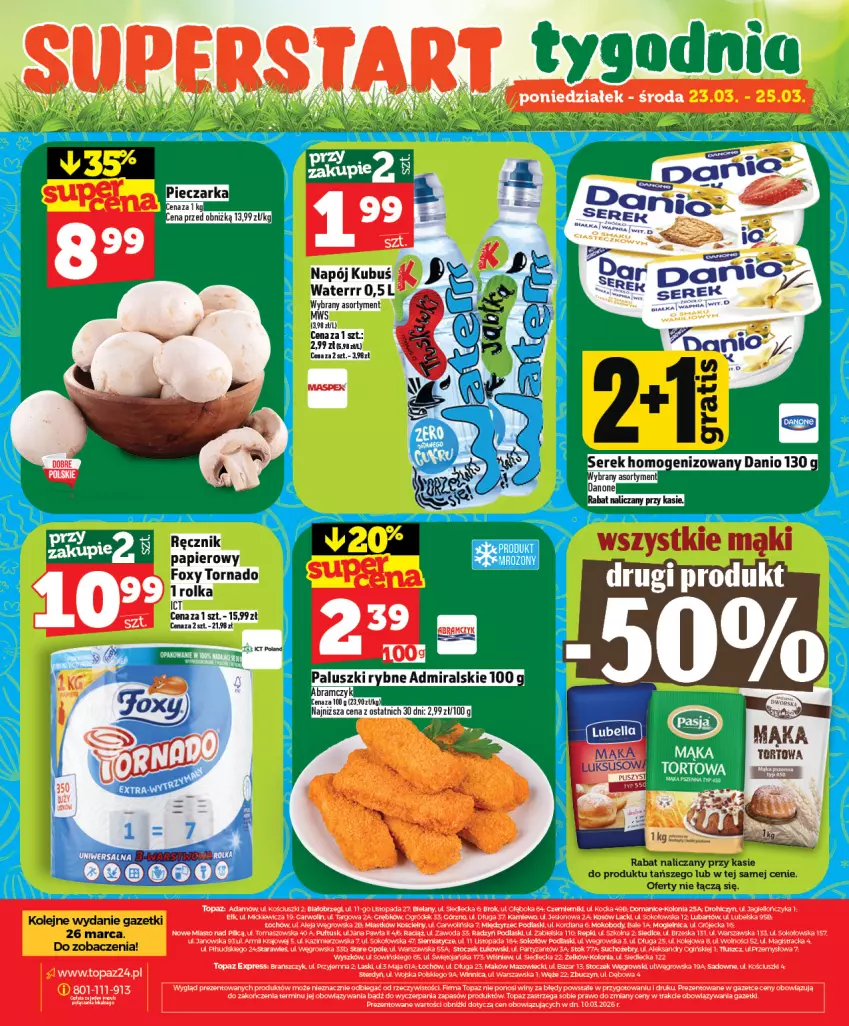 Gazetka promocyjna Topaz - Gazetka - ważna 19.03 do 25.03.2026 - strona 32 - produkty: Foxy, Olej, Paluszki rybne, Papier, Ręcznik
