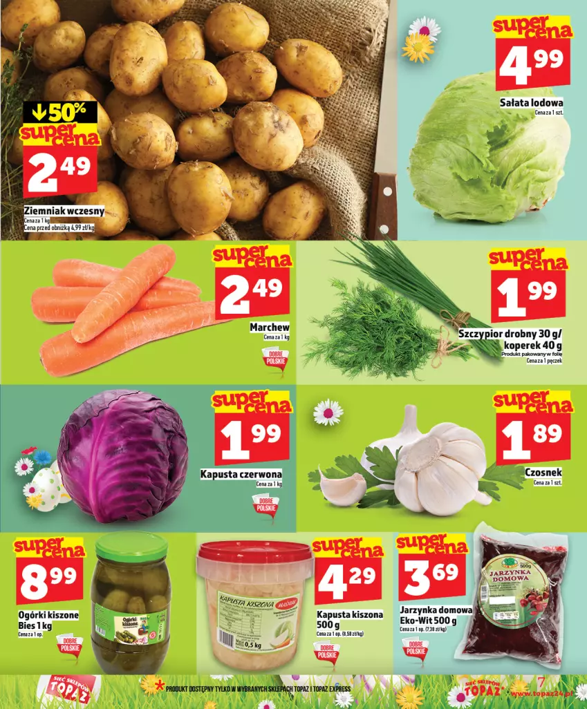 Gazetka promocyjna Topaz - Gazetka - ważna 19.03 do 25.03.2026 - strona 7 - produkty: Czosnek, Sałat, Sałata lodowa
