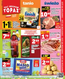 Gazetka promocyjna Topaz - Gazetka - Gazetka - ważna od 25.03 do 25.03.2026 - strona 1 - produkty: Finish, Kask, Coca-Cola, Mlekovita, Boczek, Fanta, Zmywarki, Sprite, Masło, Napój, Mleko, Fa