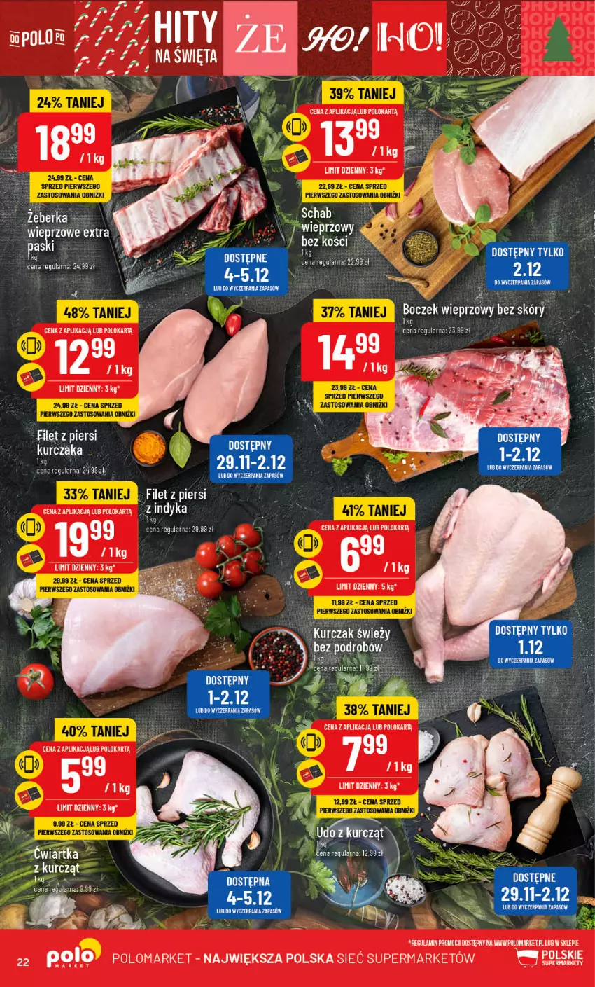 Gazetka promocyjna PoloMarket - Gazetka pomocyjna - ważna 29.11 do 05.12.2023 - strona 22 - produkty: Boczek, Boczek wieprzowy, Kurczak, LG