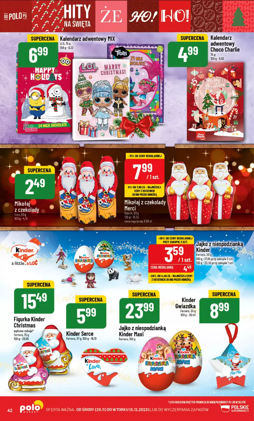 Gazetka promocyjna PoloMarket - Gazetka pomocyjna - ważna 29.11 do 05.12.2023 - strona 42 - produkty: Fa, Ferrero, Kalendarz, Kalendarz adwentowy, Kinder, LG, Ser