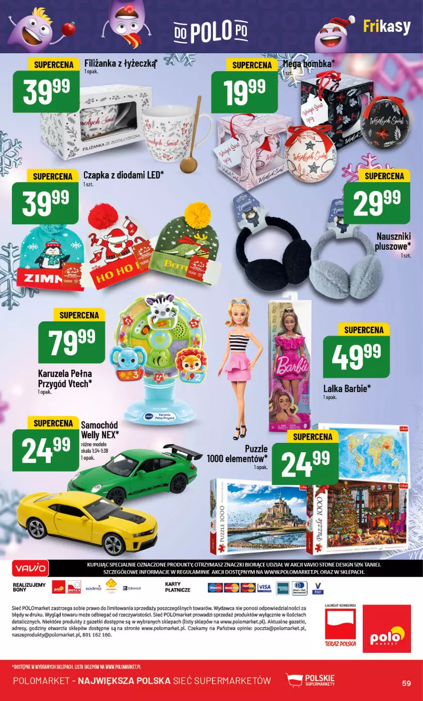 Gazetka promocyjna PoloMarket - Gazetka pomocyjna - ważna 29.11 do 05.12.2023 - strona 59 - produkty: Barbie, Czapka, Dres, Lalka, Puzzle, Samochód, Ser