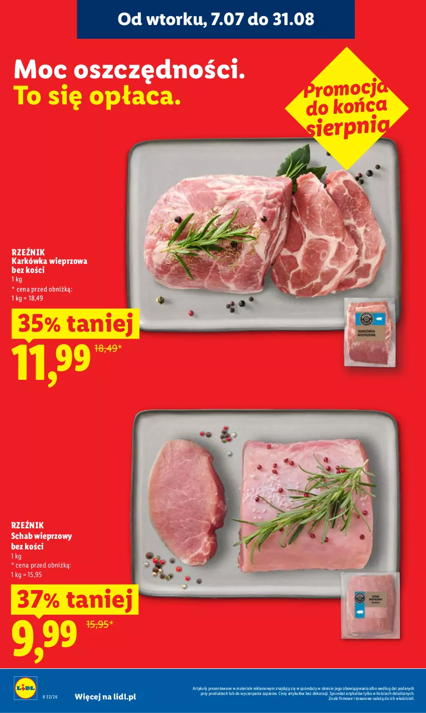 Gazetka promocyjna Lidl - Gazetka ważna od 6.08 do 8.08 - ważna 06.08 do 08.08.2026 - strona 18 - produkty: Karkówka wieprzowa, Schab wieprzowy