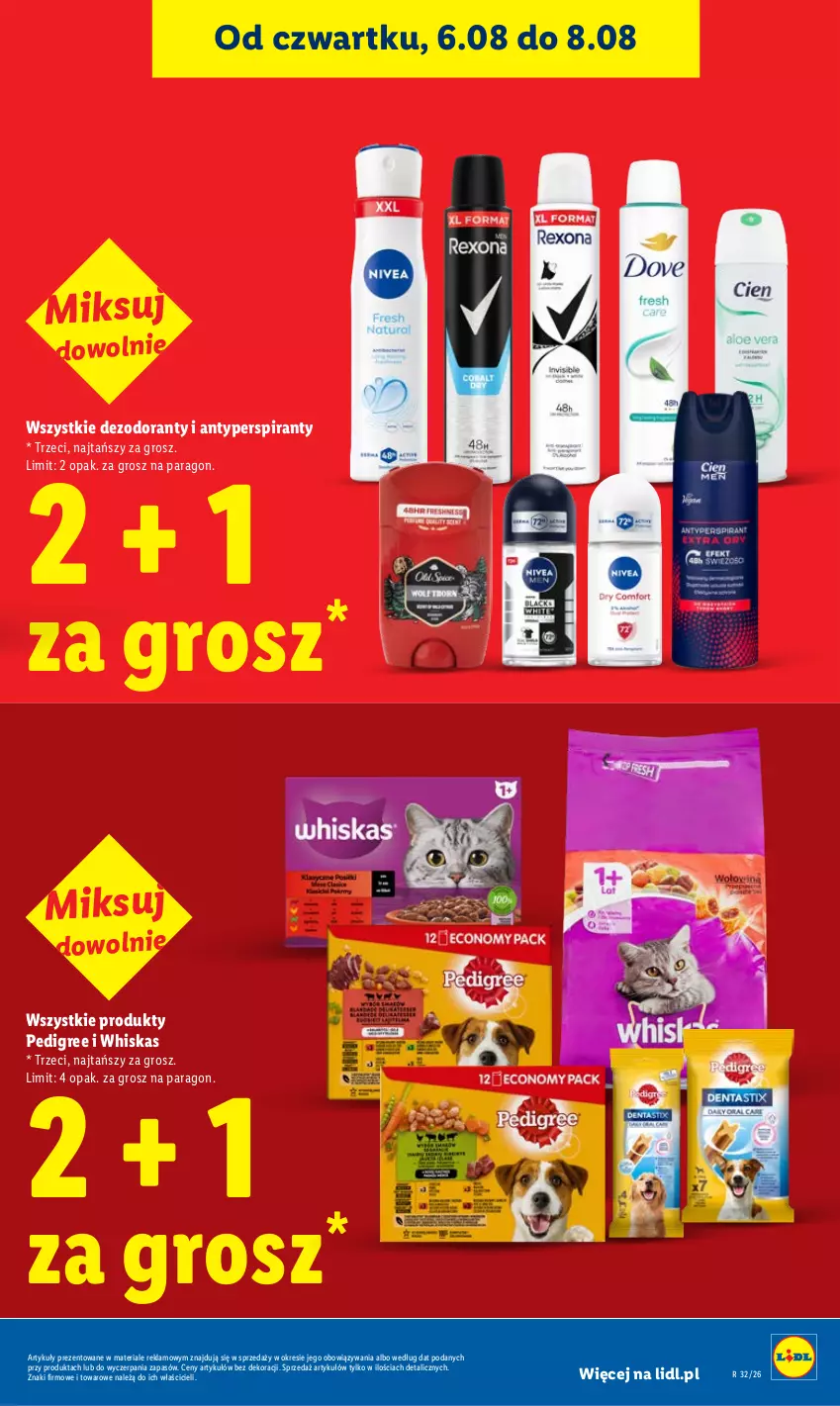 Gazetka promocyjna Lidl - Gazetka ważna od 6.08 do 8.08 - ważna 06.08 do 08.08.2026 - strona 27 - produkty: Antyperspirant, Dezodorant, Pedigree, Whiskas