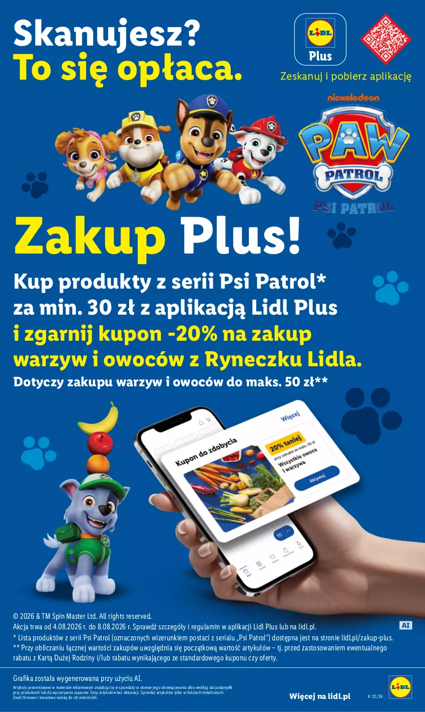 Gazetka promocyjna Lidl - Gazetka ważna od 6.08 do 8.08 - ważna 06.08 do 08.08.2026 - strona 47 - produkty: Gra, Grafika, Psi Patrol, Ser