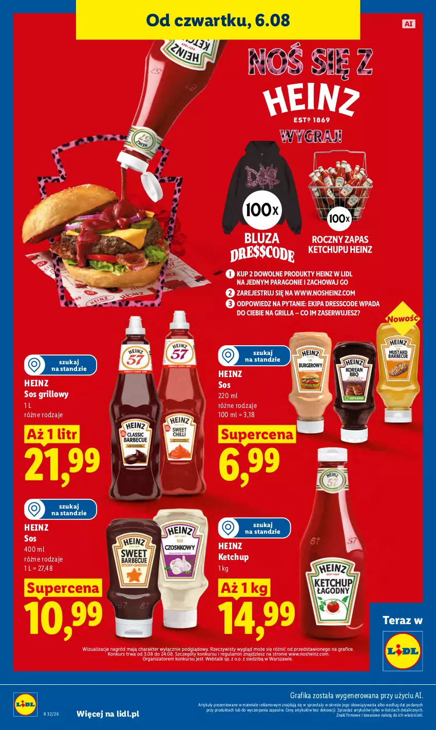 Gazetka promocyjna Lidl - Gazetka ważna od 6.08 do 8.08 - ważna 06.08 do 08.08.2026 - strona 52 - produkty: Gra, Grafika, Grill, Heinz, Ketchup, Sos, Tera